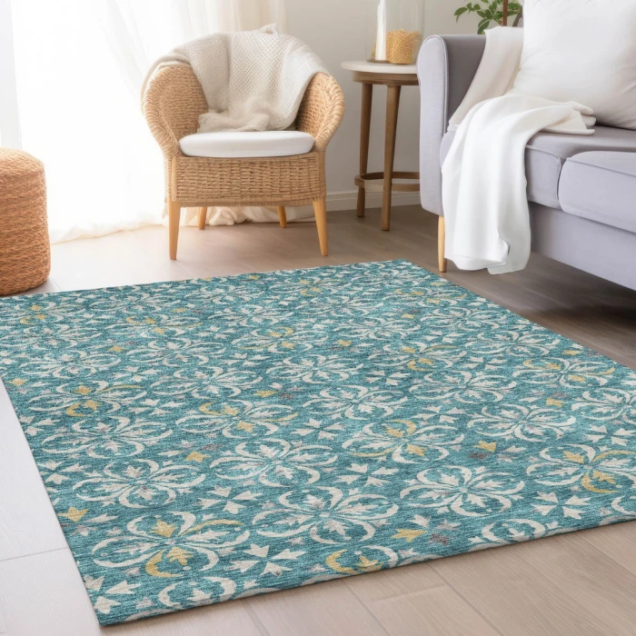 Addison Mayfield Teal AMF930 2ft. 3in. x 7ft. 6in. Rect. Rug