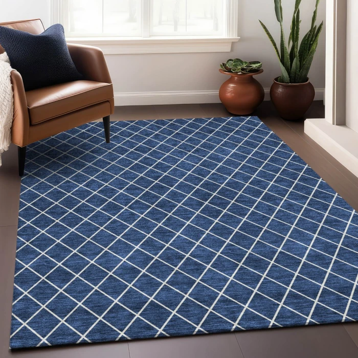 Addison Mayfield Blue AMF932 - 8ft. Round Rug