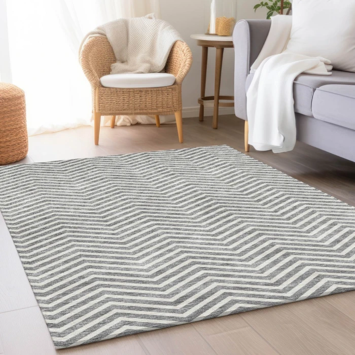 Addison Mayfield Gray AMF934 - 8ft. Round Rug
