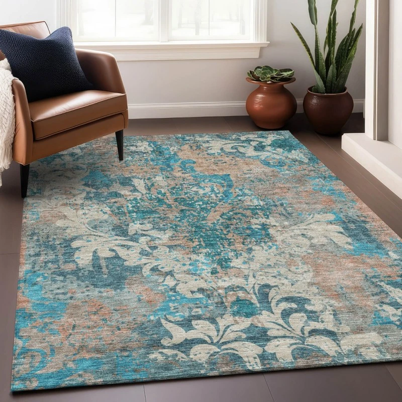 Addison Mayfield Teal AMF936 - 8ft. Round Rug