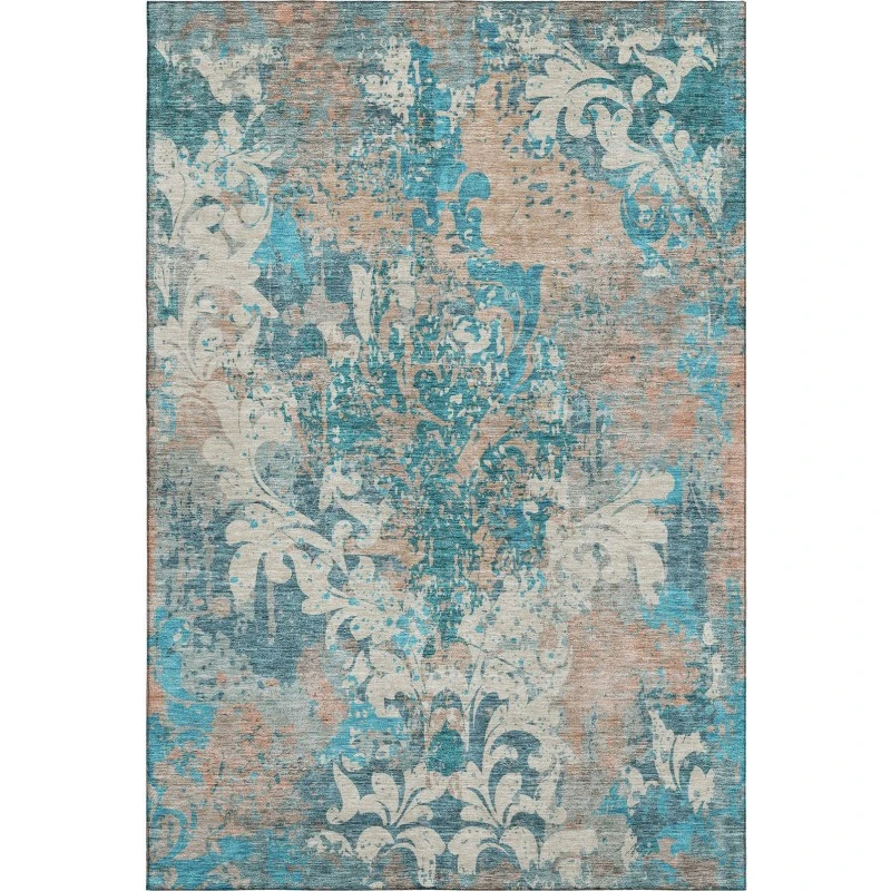Addison Mayfield Teal AMF936 - 8ft. Round Rug