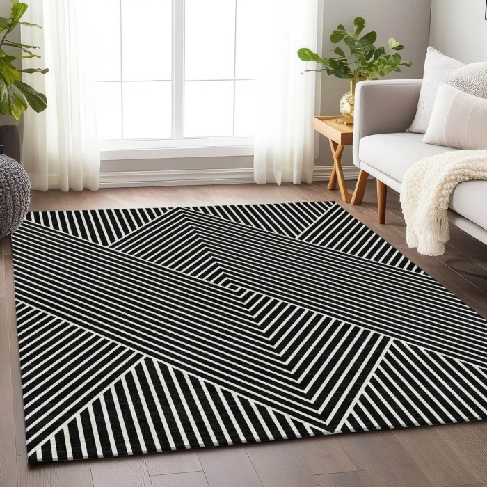 Addison Mayfield Black AMF937 - 8ft. Round Rug