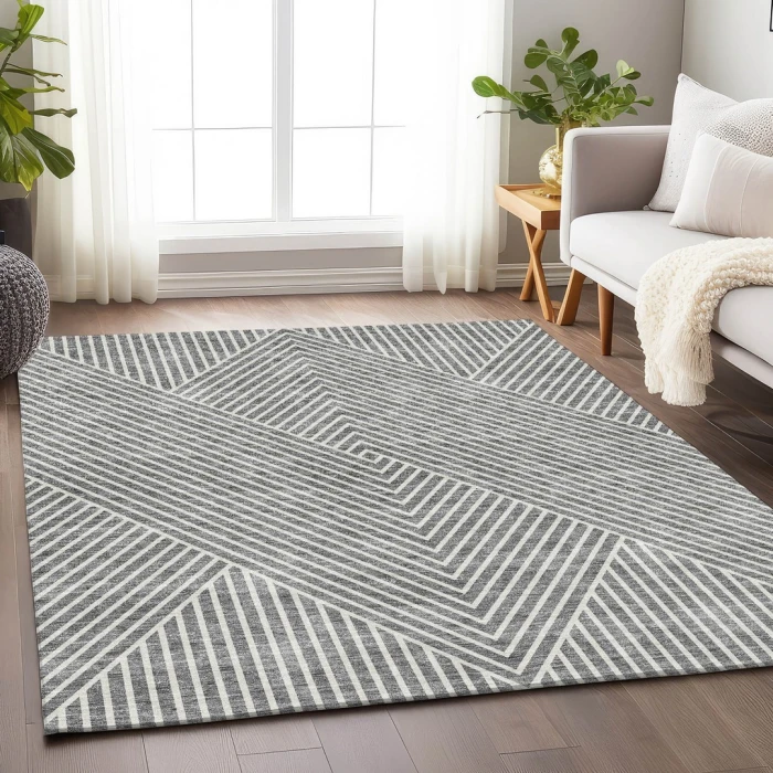 Addison Mayfield Gray AMF937 - 8ft. Round Rug