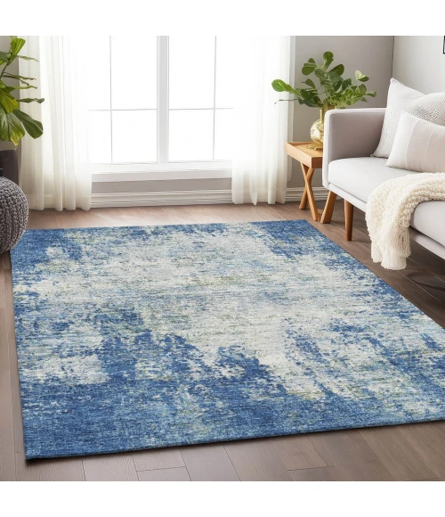 Addison Mayfield Blue AMF940 - 8ft. Round Rug