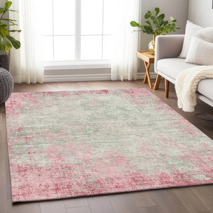 Addison Mayfield Pink AMF940 - 8ft. Round Rug