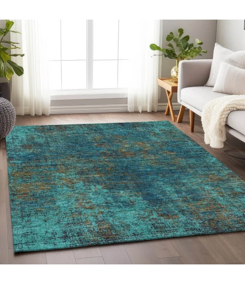 Addison Mayfield Teal AMF940 - 8ft. Round Rug