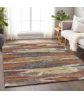 Addison Mayfield Orange AMF942 - 8ft. Round Rug