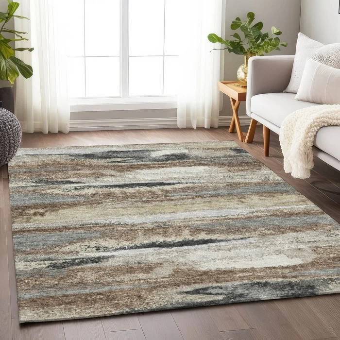 Addison Mayfield Brown AMF942 - 8ft. Round Rug