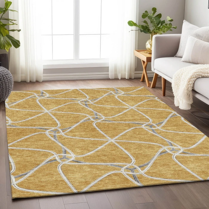 Addison Mayfield Gold AMF948 - 8ft. Round Rug