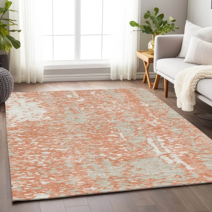 Addison Mayfield Orange AMF949 - 8ft. Round Rug