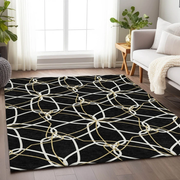 Addison Mayfield Black AMF950 - 8ft. Round Rug