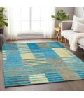 Addison Mayfield Teal AMF954 - 8ft. Round Rug