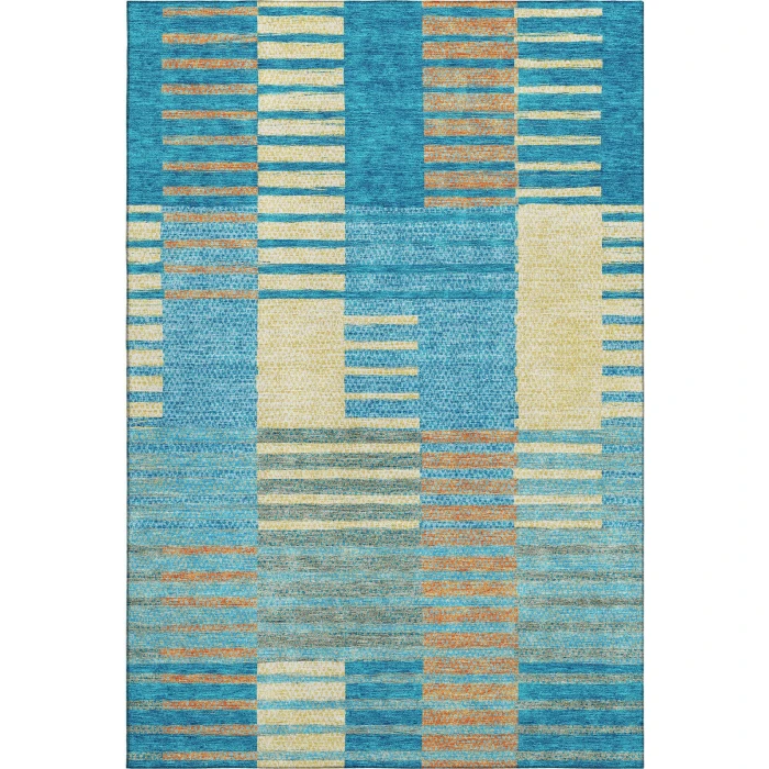 Addison Mayfield Teal AMF954 - 8ft. Round Rug