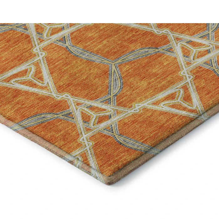 Addison Mayfield Orange AMF959 - 8ft. Round Rug
