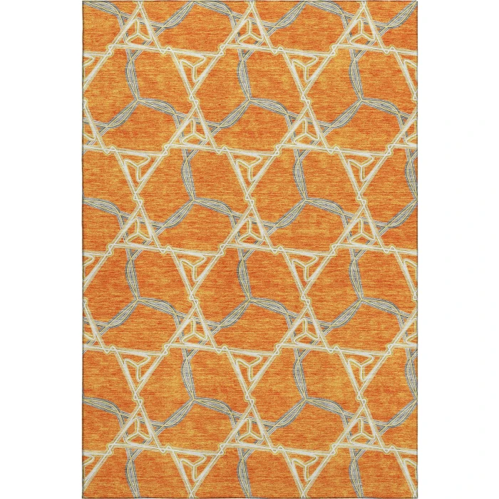 Addison Mayfield Orange AMF959 - 8ft. Round Rug