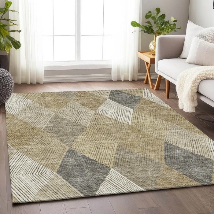 Addison Mayfield Gold AMF962 - 8ft. Round Rug