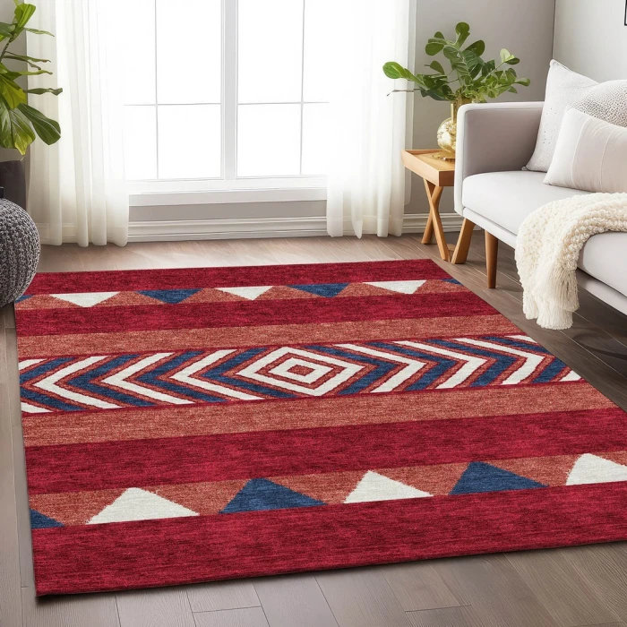 Addison Mayfield Red AMF965 - 8ft. Round Rug