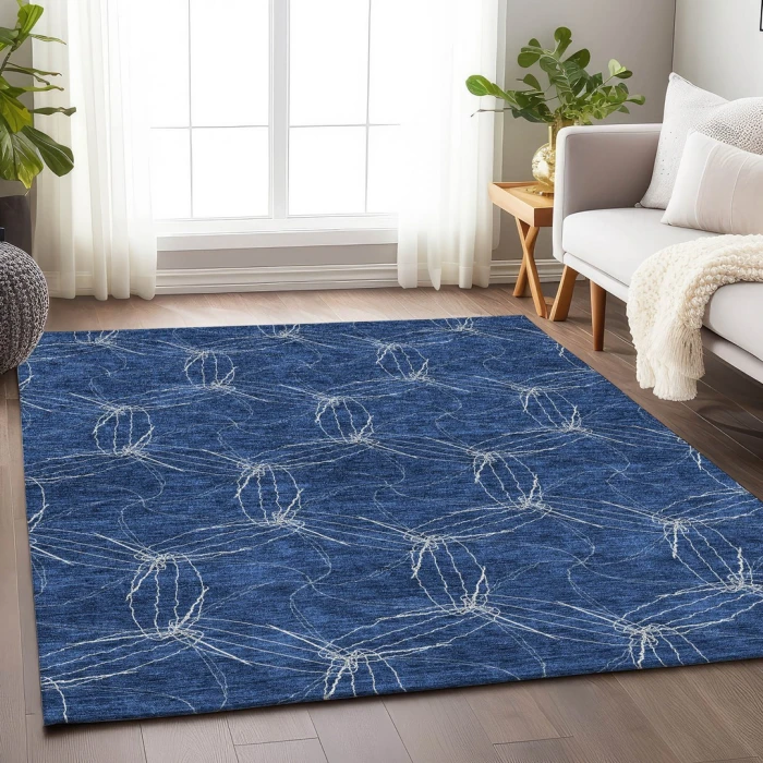 Addison Mayfield Blue AMF968 - 8ft. Round Rug