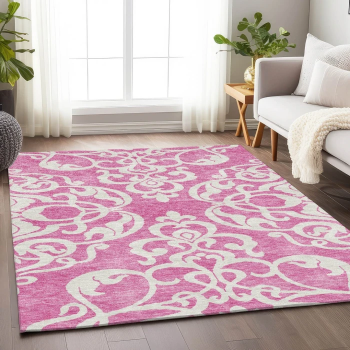 Addison Mayfield Pink AMF973 - 8ft. Round Rug