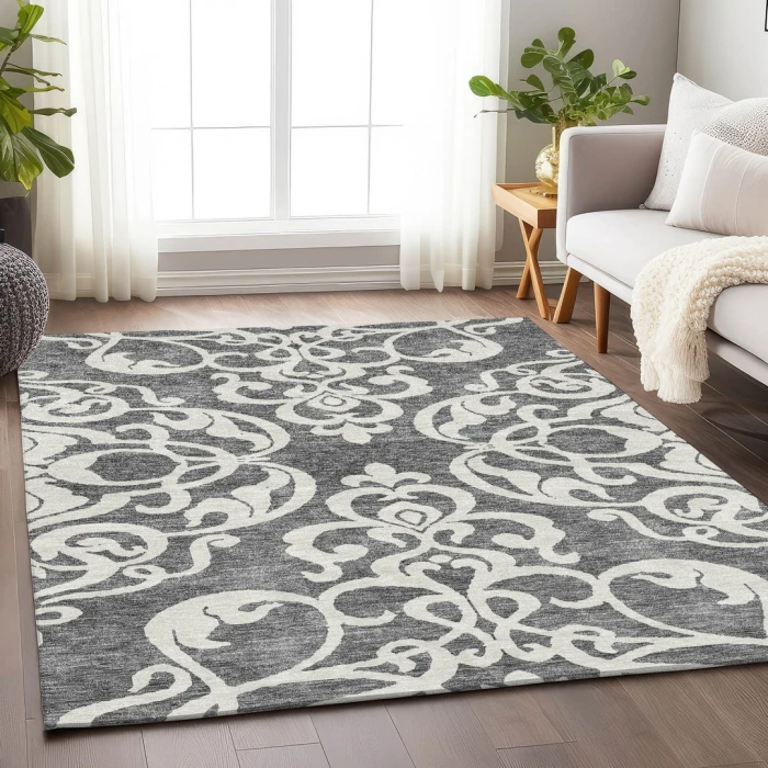 Addison Mayfield Gray AMF973 - 8ft. Round Rug