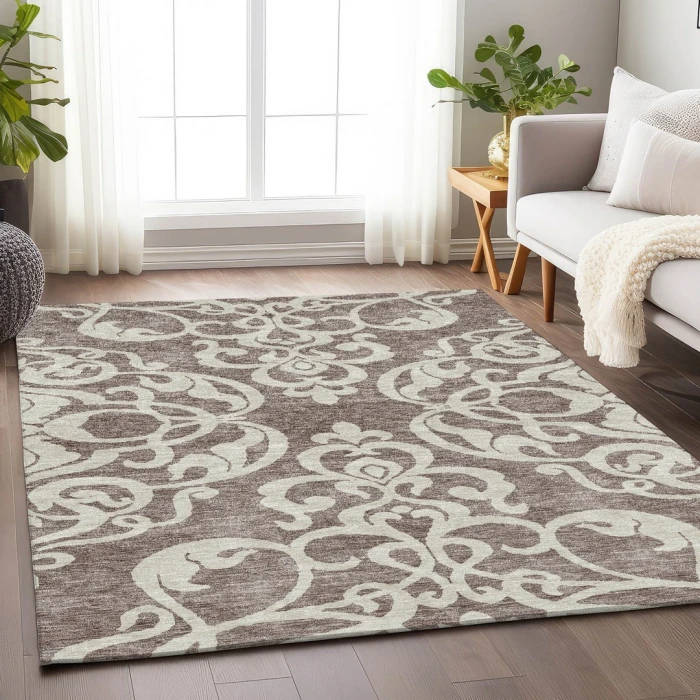 Addison Mayfield Brown AMF973 - 8ft. Round Rug