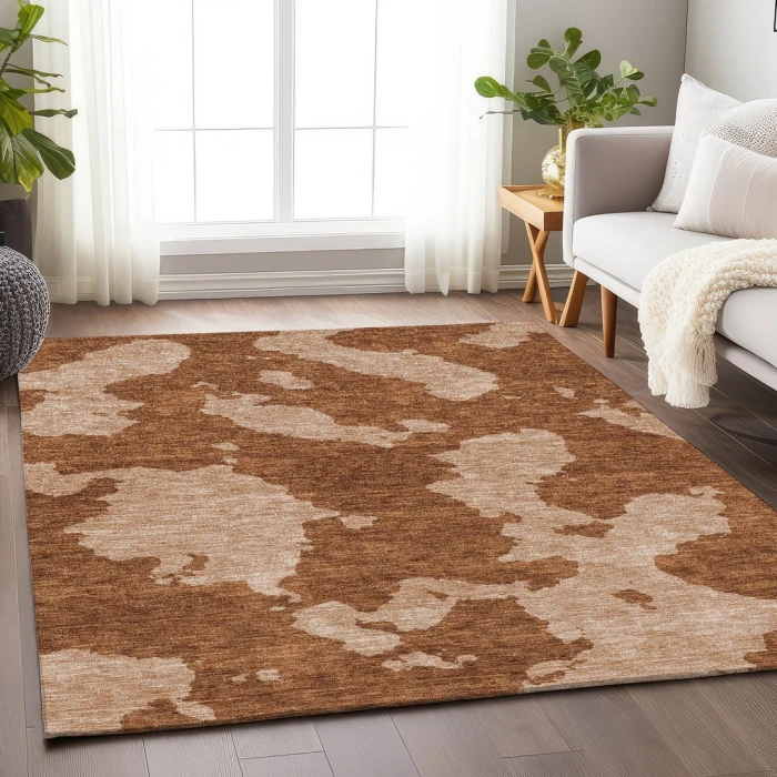 Addison Mayfield Orange AMF975 - 8ft. Round Rug