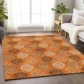 Addison Mayfield Orange AMF976 - 8ft. Round Rug