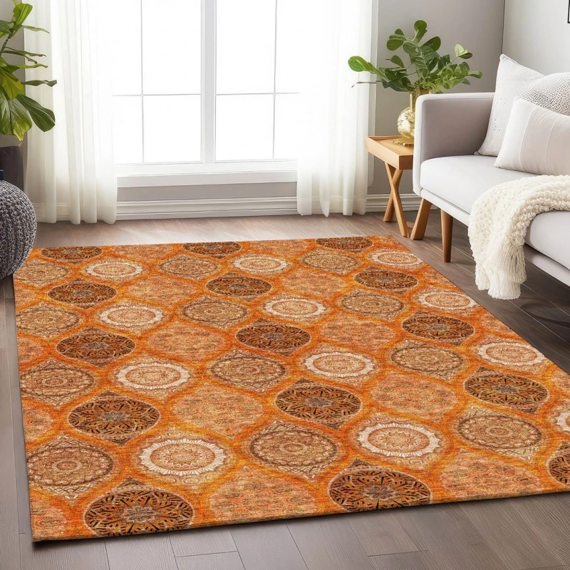 Addison Mayfield Orange AMF976 - 8ft. Round Rug