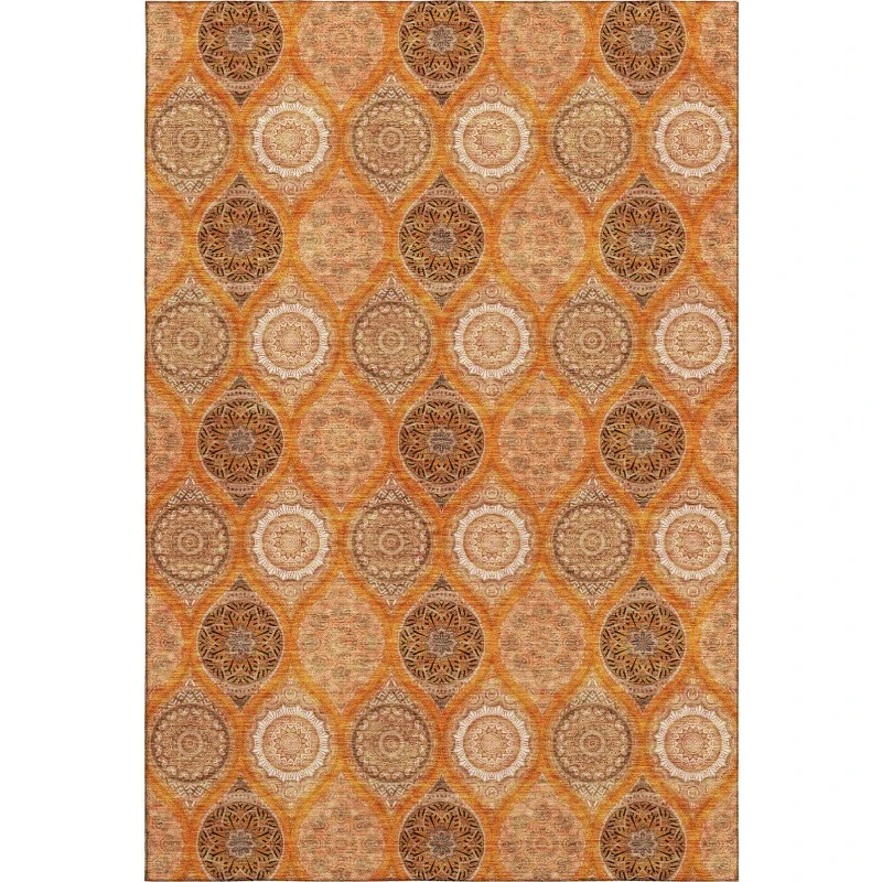 Addison Mayfield Orange AMF976 - 8ft. Round Rug