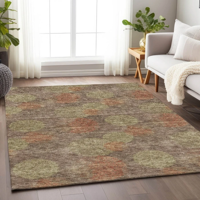 Addison Mayfield Brown AMF977 - 8ft. Round Rug