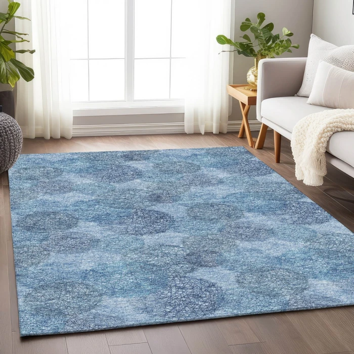 Addison Mayfield Blue AMF977 - 8ft. Round Rug