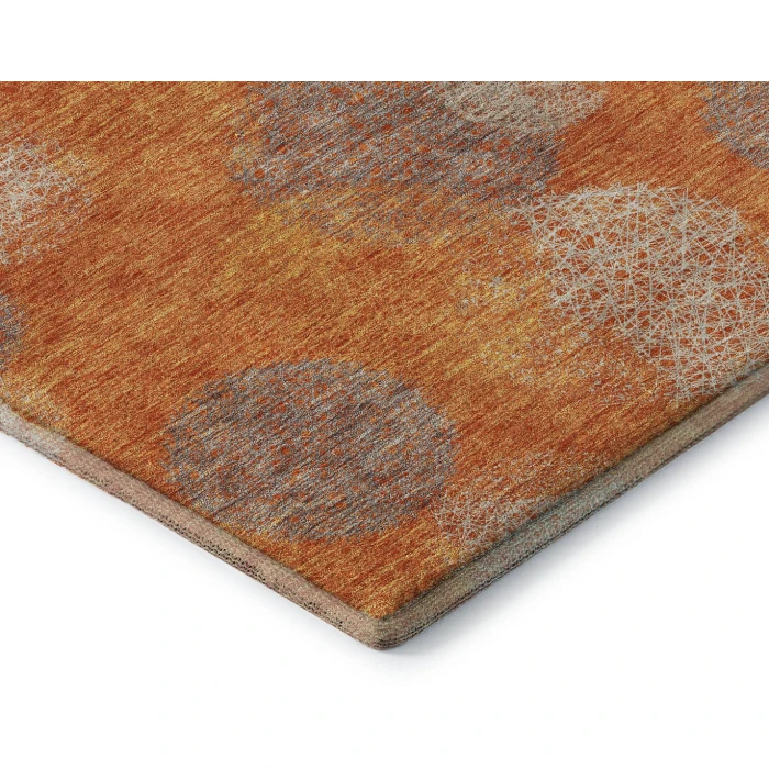 Addison Mayfield Orange AMF977 - 8ft. Round Rug