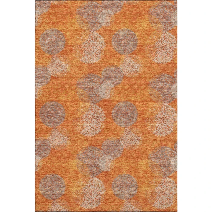 Addison Mayfield Orange AMF977 - 8ft. Round Rug