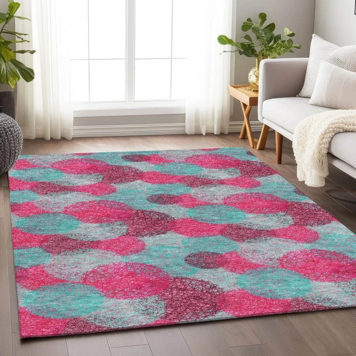 Addison Mayfield Pink AMF977 - 8ft. Round Rug