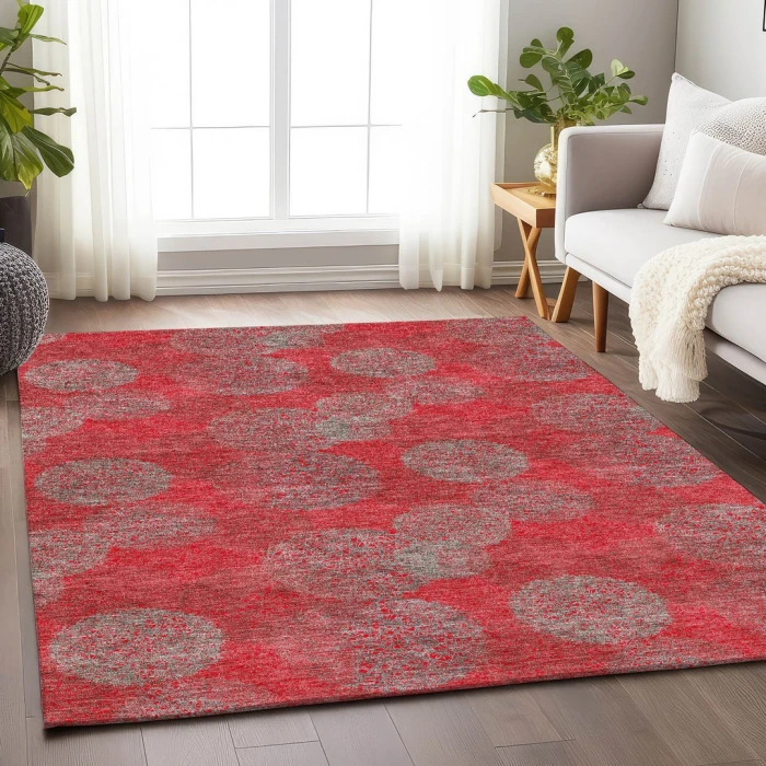 Addison Mayfield Red AMF977 - 8ft. Round Rug