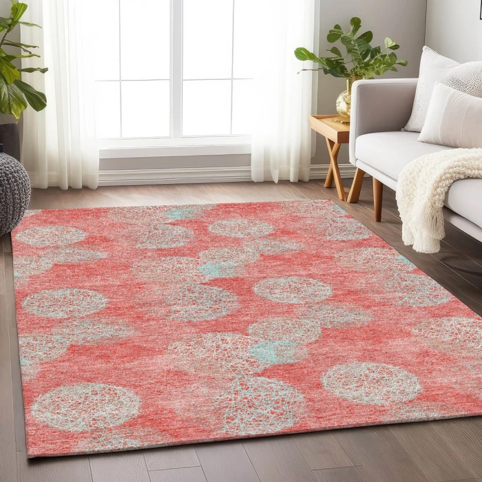 Addison Mayfield Orange AMF977 - 8ft. Round Rug