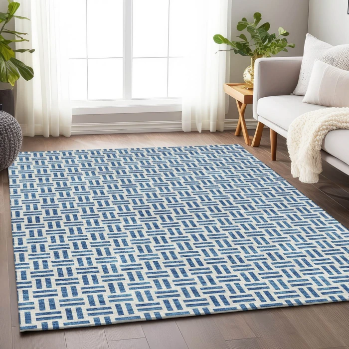 Addison Mayfield Blue AMF978 - 8ft. Round Rug
