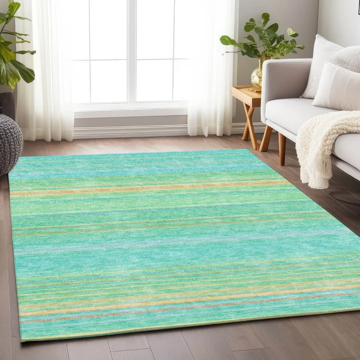 Addison Mayfield Teal AMF979 - 8ft. Round Rug
