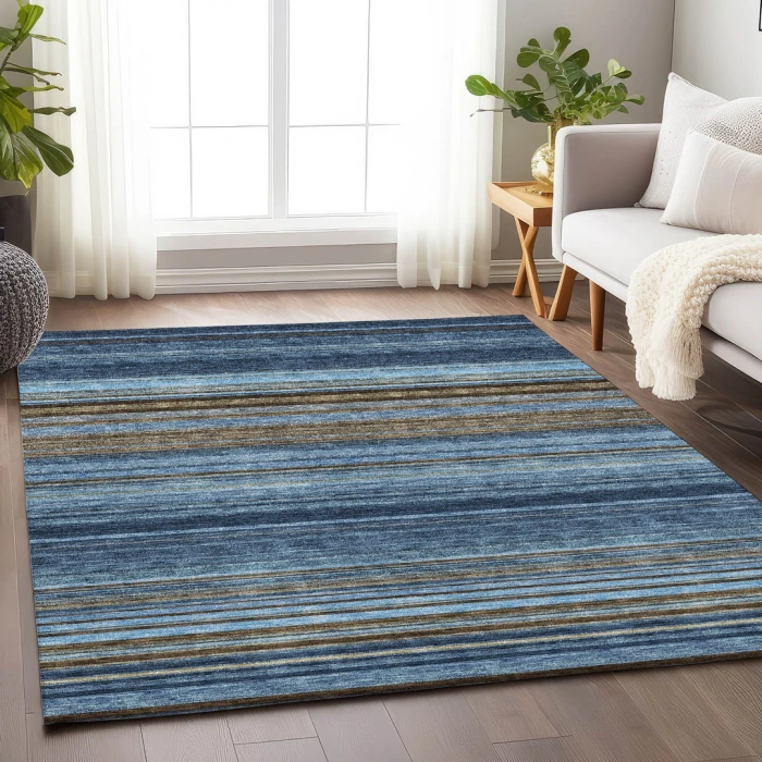 Addison Mayfield Blue AMF979 - 8ft. Round Rug