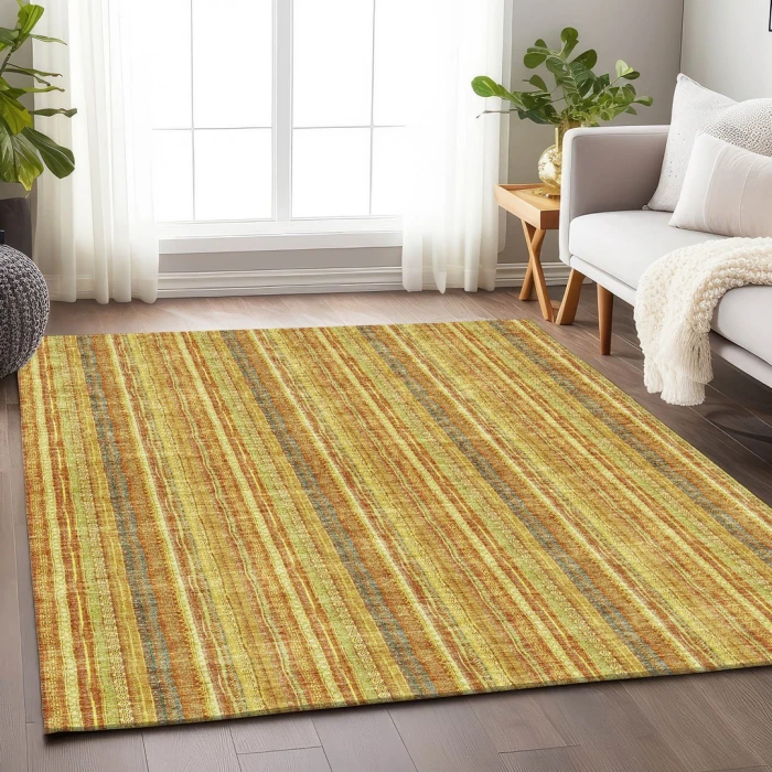 Addison Mayfield Gold AMF982 - 8ft. Round Rug