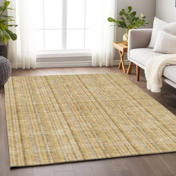 Addison Mayfield Gold AMF982 - 8ft. Round Rug