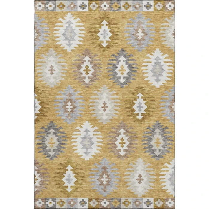 Addison Mayfield Gold AMF983 - 8ft. Round Rug