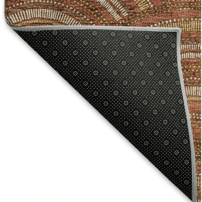 Addison Mayfield Orange AMF984 - 8ft. Round Rug