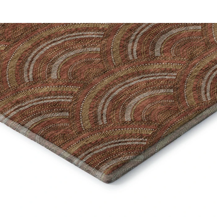 Addison Mayfield Orange AMF984 - 8ft. Round Rug