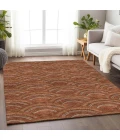 Addison Mayfield Orange AMF984 - 8ft. Round Rug