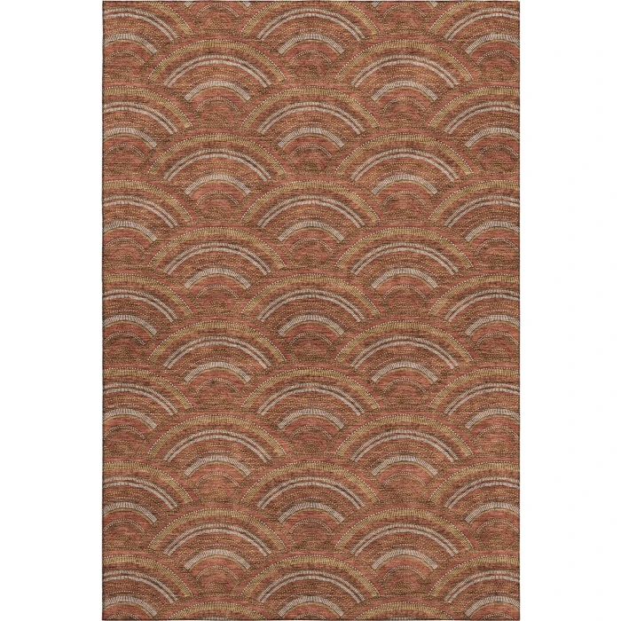 Addison Mayfield Orange AMF984 - 8ft. Round Rug