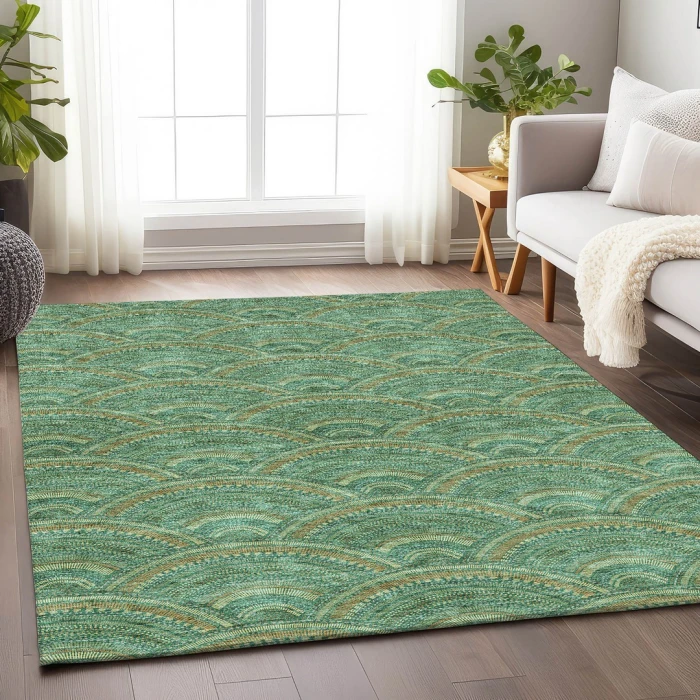 Addison Mayfield Green AMF984 - 8ft. Round Rug