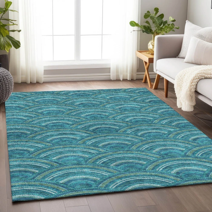 Addison Mayfield Teal AMF984 2ft. 3in. x 7ft. 6in. Rect. Rug