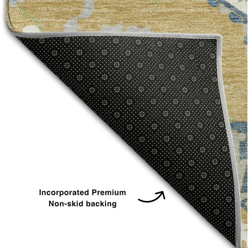 Addison Mayfield Gold AMF985 - 8ft. Round Rug
