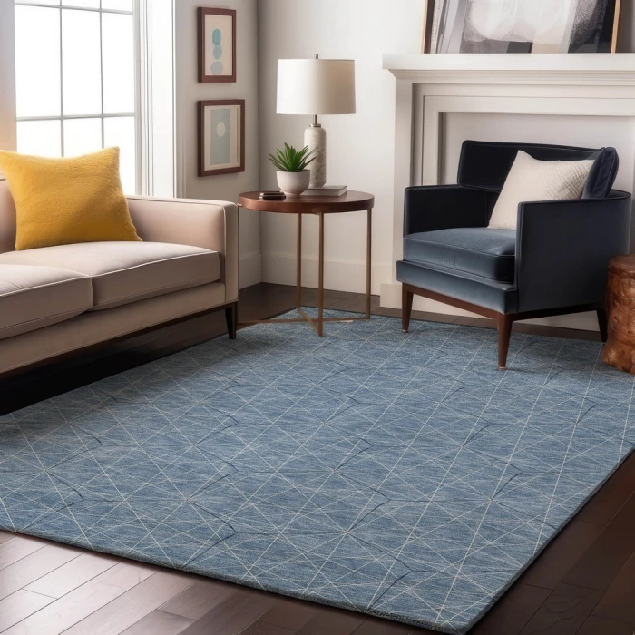 Addison Mayfield Blue AMF987 - 8ft. Round Rug